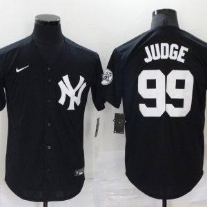 MLB New York Yankees #99 Judge Black Throwback Nike Game Jersey