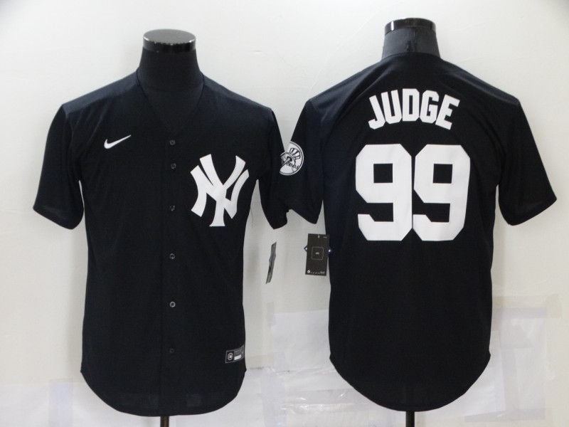 MLB New York Yankees #99 Judge Black Throwback Nike Game Jersey