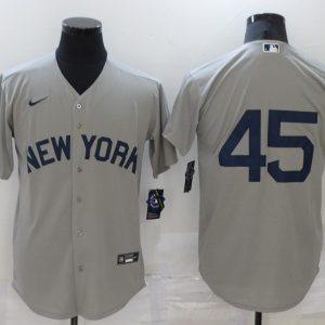 MLB New York Yankees #45 Jordan Grey Game Nike Jersey