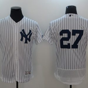 MLB New York Yankees #27 Stanton White White Flex Base Elite Jersey
