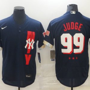 MLB New York Yankees #99 Judge 2021 Navy All-Star Flex Base Elite Jersey