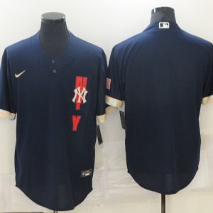 MLB New York Yankees Blank 2021 Navy Blue All-Star Jersey