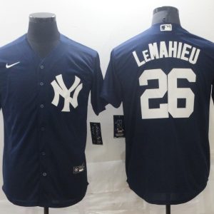 MLB New York Yankees #26 LeMahieu Blue Nike Game Jersey