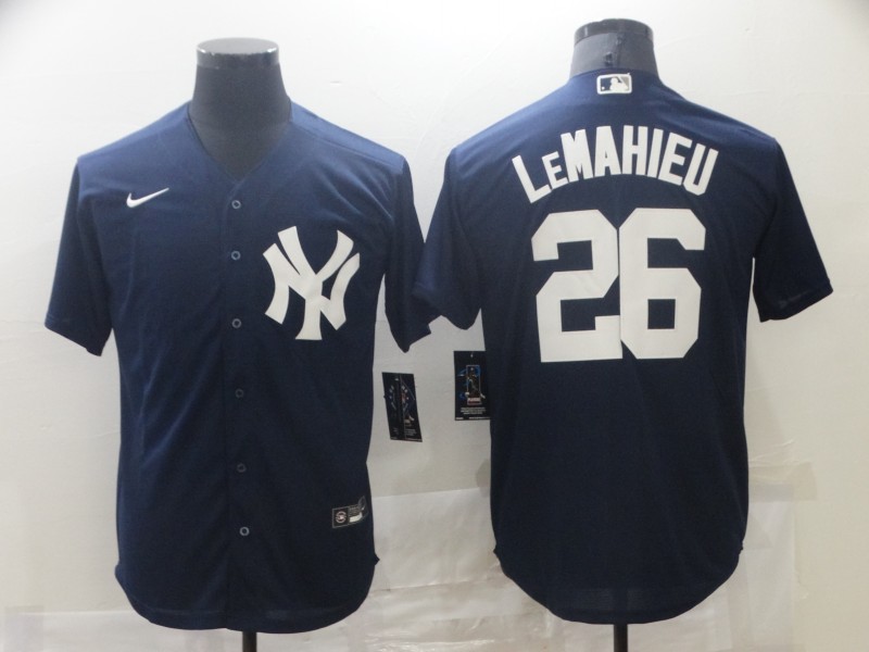 MLB New York Yankees #26 LeMahieu Blue Nike Game Jersey