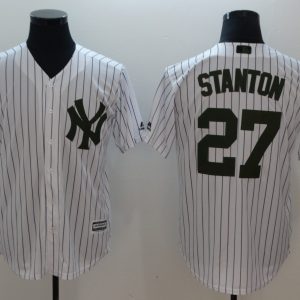 MLB New York Yankees #27 Stanton White Game Jersey