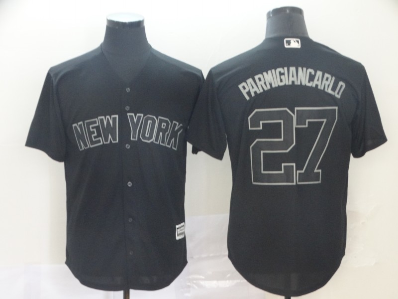 MLB New York Yankees #27 Parmigiancarlo Black Flex Base Elite Jersey