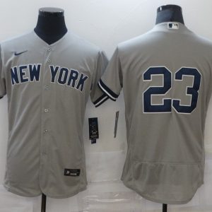 MLB New York Yankees #23 Don Mattingly Grey Flex Base Elite Jersey
