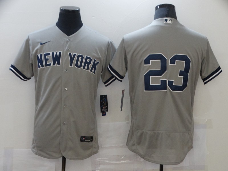 MLB New York Yankees #23 Don Mattingly Grey Flex Base Elite Jersey