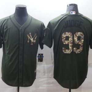 MLB New York Yankees White #99 Aaron Judge Green/Camo Nike Jersey
