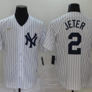 MLB New York Yankees #2 Jeter Game M&N Jersey