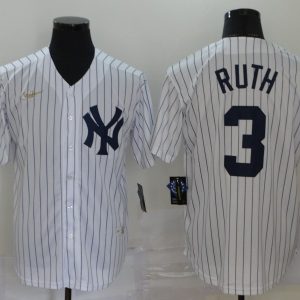 MLB New York Yankees #3 Ruth Game M&N Jersey