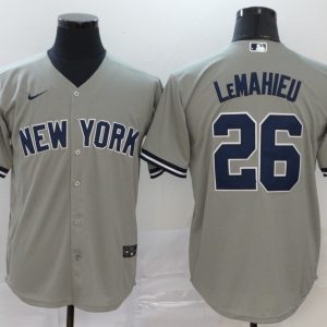 MLB New York Yankees #26 DJ LeMahieu Grey Game Nike Jersey