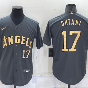 MLB Los Angeles Angels #17 Shohei Ohtani Charcoal 2022 All-Star Jersey