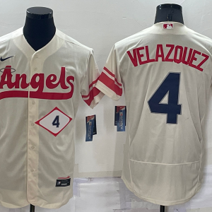 MLB Los Angeles Angels #4 Andrew Velazquez 2022 Cream City Connect Flex Base  Elite Jersey
