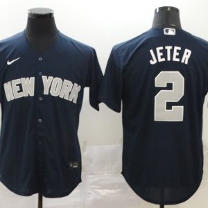 MLB New York Yankees #2 Derek Jeter Navy Blue Game Nike Jersey