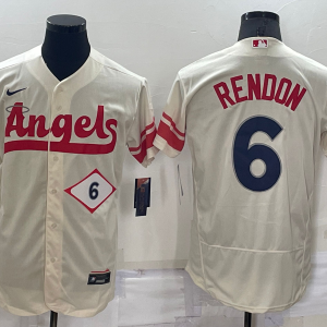 MLB Los Angeles Angels #6 Anthony Rendon 2022 Cream City Connect Flex Base  Elite Jersey