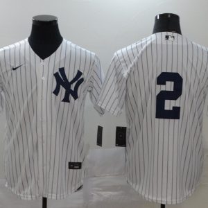 MLB New York Yankees #2 Derek Jeter White Game Nike Jersey