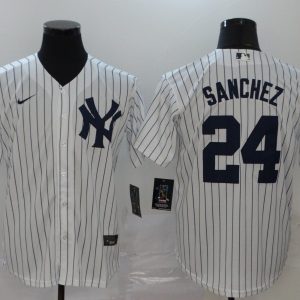 MLB New York Yankees #24 Gary S??nchez White Game Nike Jersey