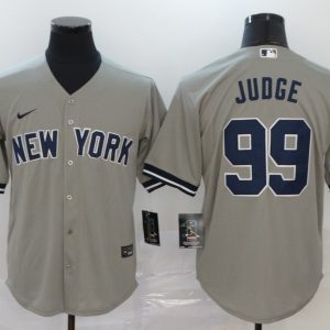 MLB New York Yankees #99 Aaron Judge Grey Game Nike Jersey