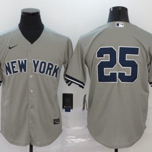 MLB New York Yankees #25 Gleyber Torres Grey Game Nike Jersey