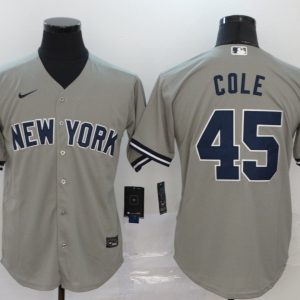 MLB New York Yankees #45 Gerrit Cole Grey Game Nike Jersey