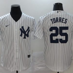 MLB New York Yankees #25 Gleyber Torres White Game Nike Jersey