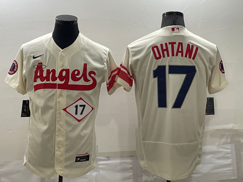MLB Los Angeles Angels #17 Shohei Ohtani 2022 Cream City Connect Flex Base Elite Jersey