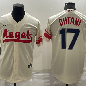 MLB Los Angeles Angels #17 Shohei Ohtani Cream 2022 City Connect Jersey