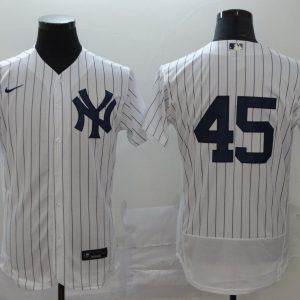 MLB New York Yankees #45 Gerrit Cole White Flex Base Stitched Jersey