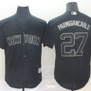 MLB Yankees #27 Stanton Parmigiancarlo Black 2019 Players Weekend Player Men Jersey