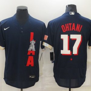 MLB Los Angeles Angels #17 Shohei Ohtani 2021 Navy All-Star Jersey