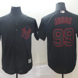 Men's New York Yankees #99 Judge Black Lights Out Stitched MLB Jersey