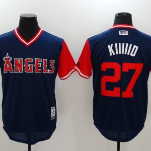 MLB Los Angeles Angels #27 Kiiiiid Blue Game Nike Jersey