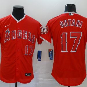 MLB Los Angeles Angels #17 Ohtani Red Flex Base Elite Jersey