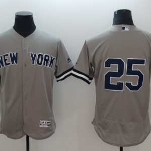 MLB Yankees 25 Gleyber Torres Gray Flexbase Elite Men Jersey