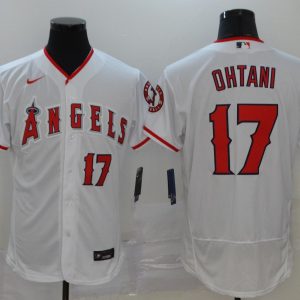 MLB Los Angeles Angels #17 Ohtani White Flex Base Elite Jersey