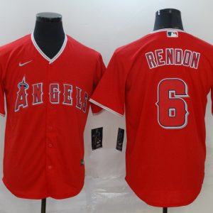 MLB Los Angeles Angels #6 Rendon Red Game Nike Jersey