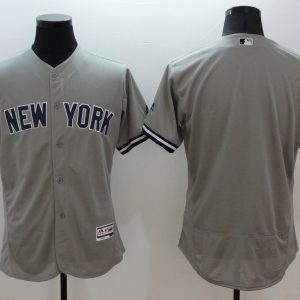 Majestic MLB New York Yankees Blank Grey Elite Jersey