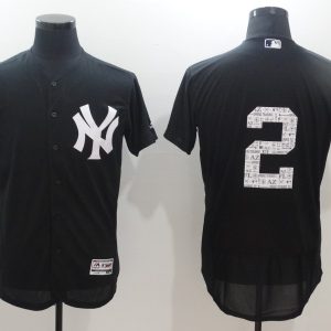 MLB New York Yankees #2 Jeter Black Spring Trainging Jersey