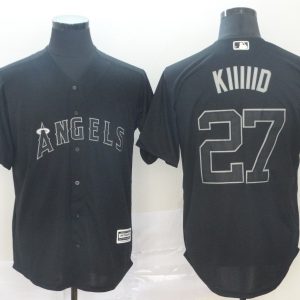 MLB Angels #27 Mike Trout KIIIIID Black 2019 Players Weekend Player Men Jersey