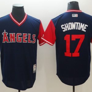 Men's  Los Angeles Angels #17 Showtime Mejestic Black 2018 Players' Weekend Flex Base Jersey