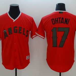 Men's Los Angeles Angels Shohei Ohtani Majestic Scarlet Spring Training Cool Base Player Jersey