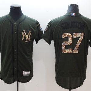MLB New York Yankees #27 Stanton Olive Camo Jersey