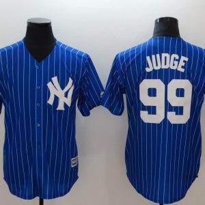 MLB New York Yankees #99 Judge Blue Pinstripe Jersey