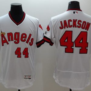 Majestic MLB Los Angeles Angels #34 Jackson Elite White Pullover Jersey