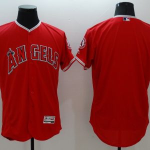 Majestic MLB Los Angeles Angels Blank Red Elite Jersey