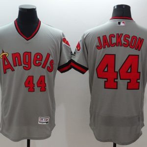 Majestic MLB Los Angels Angeles #44 Jackson Grey Pullover Elite Jersey