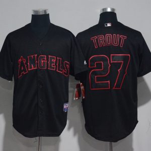 MLB Los Angeles Angel #27 Trout Black Jersey