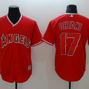 MLB Los Angeles Angels #17 Ohtani Red Game Jersey