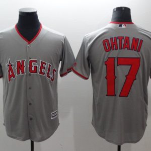 MLB Los Angeles Angels #17 Ohtani Grey Game Jersey
